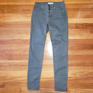 Madewell Size 25 Olive Green 9 Inch High Rise Skinny Jeans